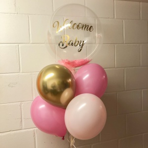 Bouquet de ballons Welcome Baby Girl